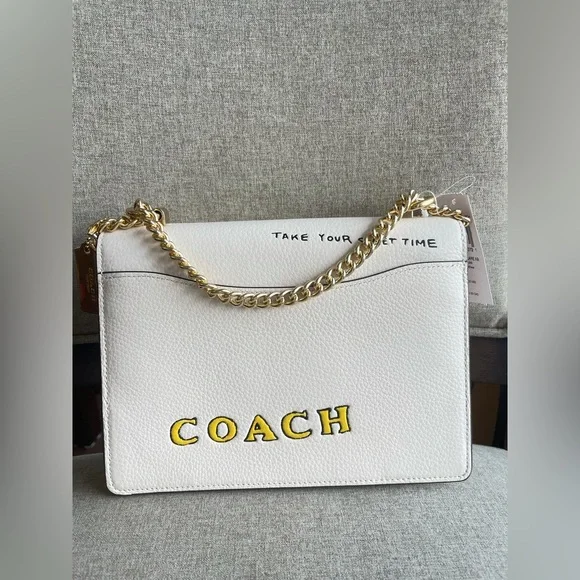 NWT！COACH KLARE CROSSBODY BAG WITH SKETCH PRINT (COACH CAK15)GOLD/CHALK MULTI